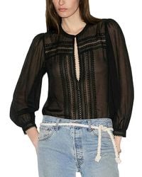RE/DONE - Tate Long Sleeve Blouse - Lyst