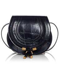 Chloé - Marcie Small Croc Embossed Leather Saddle Bag - Lyst