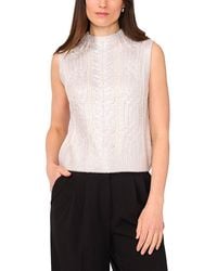 Vince Camuto - Mixed Cable Funnel Neck Sweater - Lyst