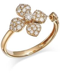 Bloomingdale's Fine Collection - Diamond Pave Flower Cuff Ring - Lyst