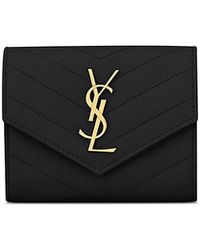 Saint Laurent - Cassandre Matelasse Compact Tri Fold Wallet - Lyst
