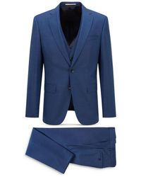 BOSS by HUGO BOSS Wool Hugo 'huge4/ Genius 3' Suit Navy in Blue for Men |  Lyst