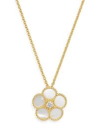 Roberto Coin - 18K Daisy Mother-Of-Pearl & Diamond Pendant Necklace, 16 - Lyst