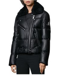 Moose Knuckles Chauvreulx Leather Puffer Jacket - Black