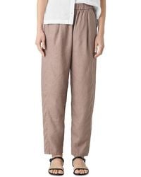 Eileen Fisher - Linen Pleated Lantern Ankle Pants - Lyst