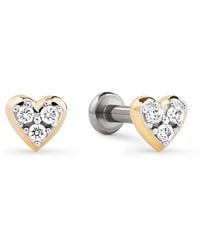 Ana Luisa - Solid Lab-Grown Diamond Heart Flatback Studs - Lyst