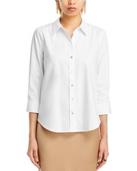 L'Agence - Daniella Classic Button Front Top - Lyst