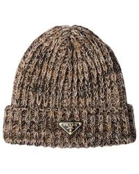 Prada - Melange Knit Beanie - Lyst