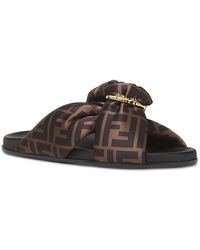 Fendi - Feel Satin Ff Slides - Lyst