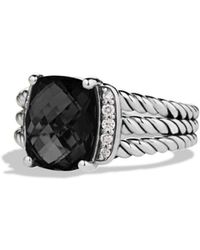 David Yurman Wheaton Ring With Semiprecious Stone & Diamonds - Black