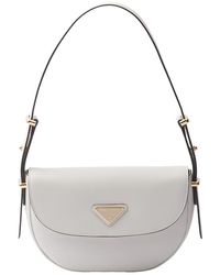Prada - Arque Leather Shoulder Bag With Flap - Lyst