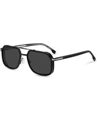 BOSS - Rectangle Sunglasses, 55Mm - Lyst