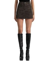 Alice + Olivia - Joss Embellished Denim Skirt - Lyst