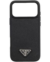 Prada Leather Iphone 17 Pro Case in Pink | Lyst