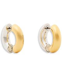 Kate Spade - Interlock Cubic Zirconia Open Huggie Hoop Earrings - Lyst