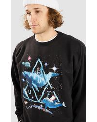 Huf - Space dolphins wash crewneck jersey negro - Lyst