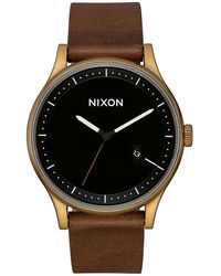 Nixon The Station Leather marrón - Negro