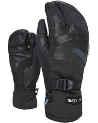 Level Ranger Trigger Leather Mittens - Schwarz