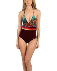 Aviator Nation Velvet Rocker Mermaid One Piece Swimwear - Multicolour