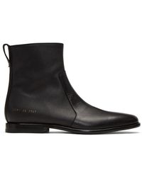 Robert Geller X Common Projects Leather Chelsea Boot Shoes - Black