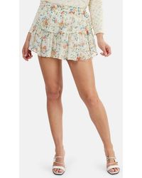 vertical ruffle mini skirt