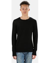 R13 Distressed Edge Cashmere Sweater - Black