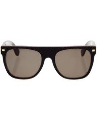 Retrosuperfuture Flat Top Goffrato Sunglasses - Black