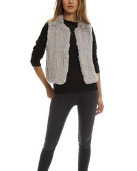 H Brand Celine Rabbit Fur Vest - Grey