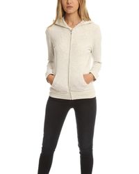 Monrow Mickey Zip Up Hoodie - Natural