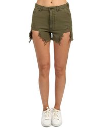 R13 Distressed Camp Short - Green