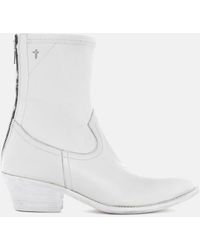 RTA Short Western Boots Shoes - White
