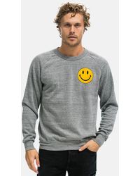 Mens Clothing Activewear Aviator Nation Cotton Smiley 2 Sweatshirt in Green for Men gym and workout clothes Sweatshirts 