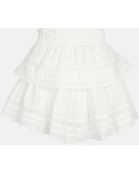 LoveShackFancy Ruffle Mini Skirt Antique - White