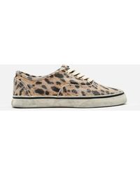 RE/DONE 70s Low Top Skate Trainer Faded Leopard - Multicolour