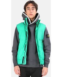 Stone Island Crinkle Reps Down Vest - Green
