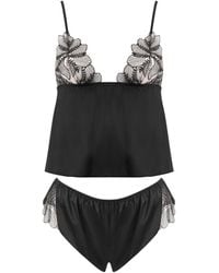 Bluebella - Bluebella Ensemble Sadiya Caraco Et Short En Satin Transparent Noir - Lyst