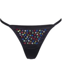Bluebella - Bb X Ashish Multicolour Diamante Satin Thong - Lyst
