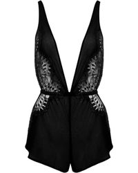 Bluebella - Augusta Luxury Satin Teddy Black - Lyst