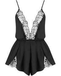 Bluebella - Rosalie Luxury Satin Teddy/Sheer - Lyst
