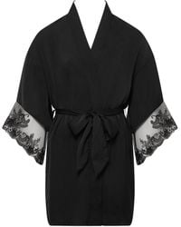 Bluebella - Marseille Luxury Satin Kimono Black - Lyst