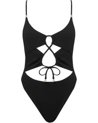 Bluebella - Shala Tie-front Swimsuit Black - Lyst