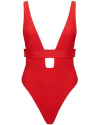 Bluebella - Lucerne Plunge Swimsuit Red - Lyst