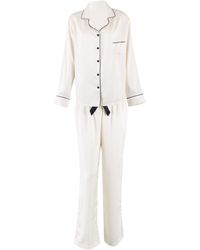 Bluebella - Claudia Shirt And Trouser Set Cream/black - Lyst