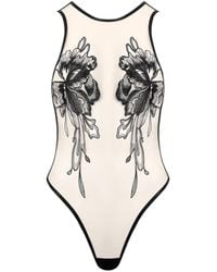 Bluebella - Safiya Embroidered Sheer Bodysuit - Lyst