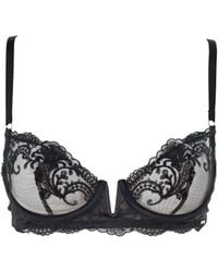 Bluebella - Marseille Embroidered Sheer Bra Black - Lyst