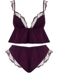 Bluebella - Marabel Luxury Satin Sheer Cami And Short Set Cherry - Lyst