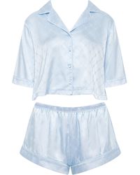 Bluebella - Bluebella helene ensemble pyjama short en satin de luxe bleu glacé - Lyst