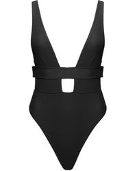 Bluebella - Lucerne Plunge Swimsuit Black - Lyst