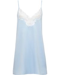 Bluebella - Isabella Luxury Satin Short Chemise Ice Water Blue/white - Lyst