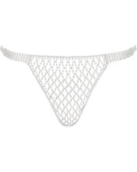 Bluebella - Elsa Diamond Lattice Thong Silver/clear - Lyst